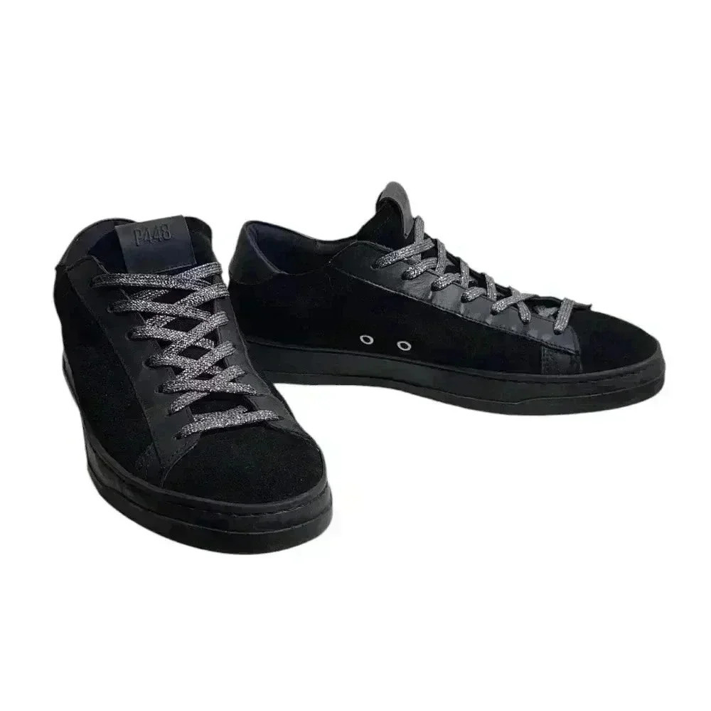 P448 Jack All Black Suede and Leather Italian Sneakers Size 39 US 8.5